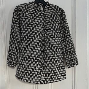 Black and White Patterned Women's Top